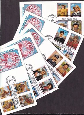 1994 Legends of the West Sc 2869 full set on 5 Gamm cachets Tucson AZ cancels - Image 1 of 3