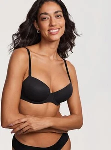 Dobreva Women's Plus Size Underwire Demi Bra Black 40DD Lightly Padded - Picture 1 of 3
