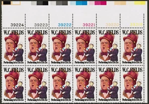 US USA Sc# 1803 MNH FVF PLATE# BLOCK W C Fields Comedian Actor Writer Juggler - Picture 1 of 1