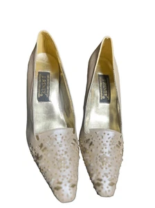 Vintage J. Renee Embellished Iridescent  Leather Pumps Never Worn Size 7.5 Narro - Picture 1 of 5