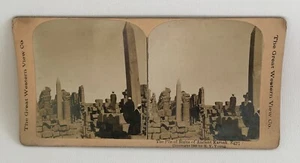 The Pile of Ruins of Ancient Karnak Egypt Stereoview R.Y. Young 1900 - Picture 1 of 2