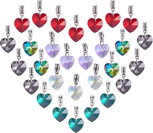 6 Farben Herz Glas Charms 30 Stck. Facettiertes Herz Anhänger Valentinstag Charms Crysta - Bild 1 von 8