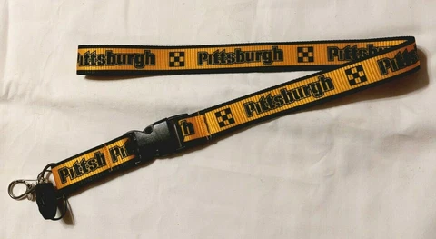 PITTSBURGH FOOTBALL BLACK AND GOLD KEYCHAIN LANYARD Cover
