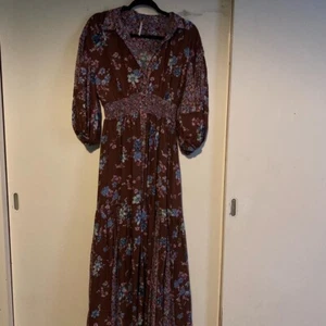 free people Prairie Punk brown floral multi shirtdress BNWT - size xs - Picture 1 of 4