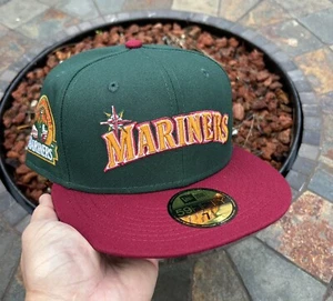 Exklusive New Era Seattle Mariners eng anliegende Mütze MLB Club Größe 7 1/8 Farbe Flip - Bild 1 von 5