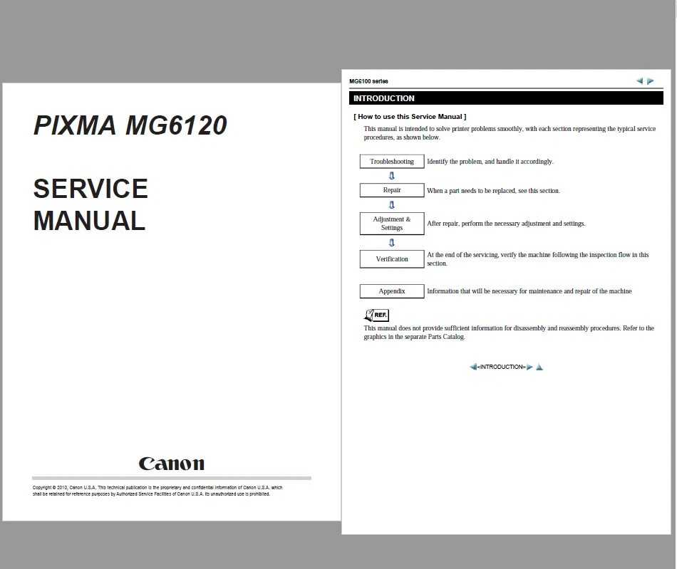 Canon Pixma MG6120 Service Manual Printer - Photo 1/1