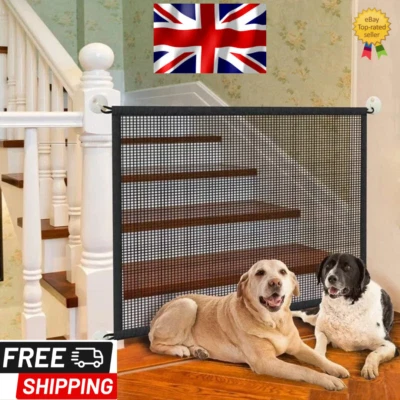 Retractable Pet Child Safety Gate Durable Dog Mesh Barrier for Doorways Stairs ✅ - Image 1 of 4