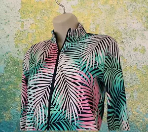 Neu mit Etikett Tommy Bahama Golf Tennis Jacke mit durchgehendem Reißverschluss XS pink/grün Taschen - Bild 1 von 8