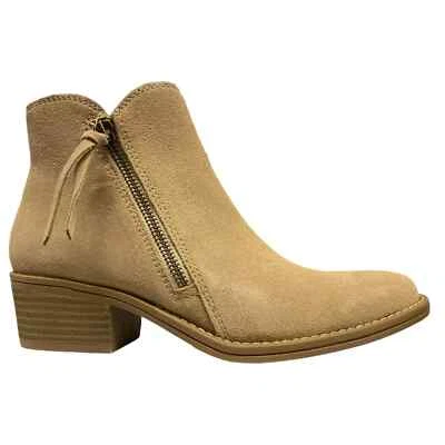 Bota de tornozelo feminina White Mountain com zíper lateral couro camurça cinza claro 7 nova com etiquetas - Imagem 1 de 4