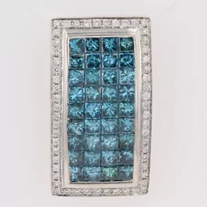 2.50ctw Princess Diamond Cluster Pendant w/o Chain 14k White Gold 4.66 Grams - Picture 1 of 6