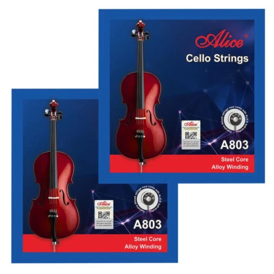 2 Sets Alice Cello Strings 4/4 Full Set Steel Core Alloy Winding ADGC A803 - Image 1 of 4