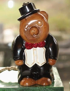 TIMMY WOODS SWAROVSKI CRYSTAL TEDDY BEAR IN FORMAL TUXEDO BLACK TIE EVENT CLUTCH - Picture 1 of 12