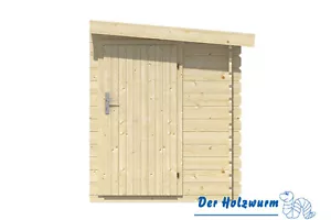 44 mm Blockhüttenanbau ca. 160x300 cm Schuppen Holz Anbau Gartenhaus Gerätehaus - Bild 1 von 5