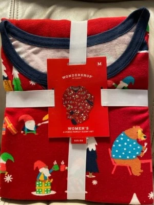 Conjunto de pijama de manga larga para mujer - tema gnomos Foto 1 de 4