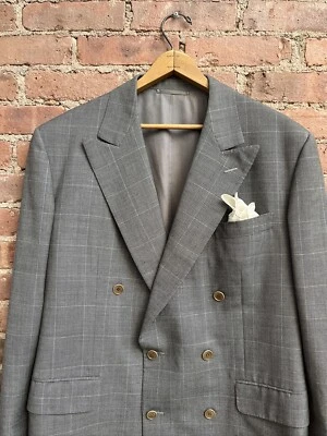 Chaqueta vintage Luciano Barbera para hombre Louis Boston, talla 54, gris 100 % lana Foto 1 de 4