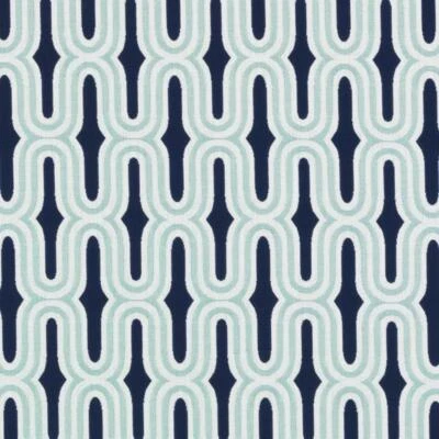 Tela de tapicería geométrica Duralee EXTERIOR - Circuito / Azul marino 15688-206 2,10 yardas Foto 1 de 2