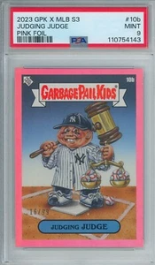 2023 Topps GPK X MLB Garbage Pail Kids Aaron Judge BALL PINK FOIL 16/99 PSA 9 - Picture 1 of 2