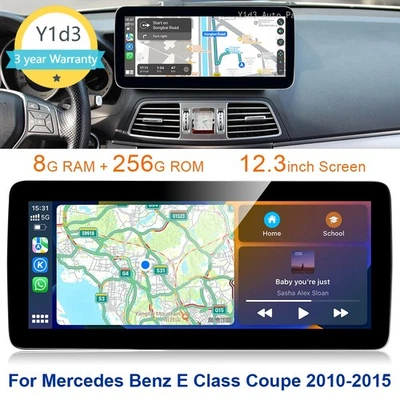 12.3'' Android Car GPS 8GB+256GB For Mercedes Benz E Class Coupe 2010-2015 Radio - Image 1 of 4
