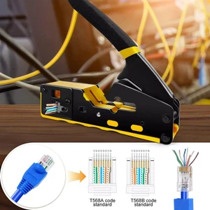 Kit d'outils réseau RJ45 Cat5e/6 sertisseuse Ethernet passe-temps testeur de sertissage kit LAN - Photo 1/4