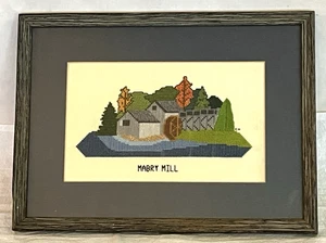 De colección MABRY MILL Punto de Cruz Enmarcado Mate Hecho a Mano Blue Ridge Parkway Va 8.5" - Imagen 1 de 7
