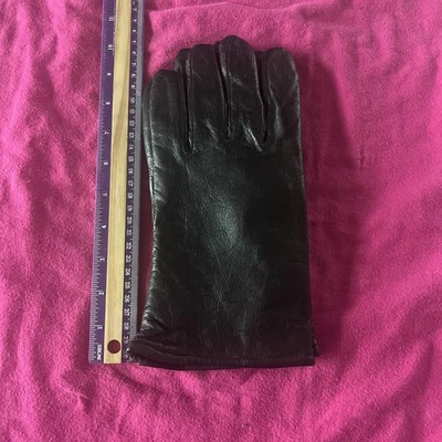 Military Issued Black Leather Gloves Polyester Wool Lining Size 8 / Med NEW - Image 1 of 3