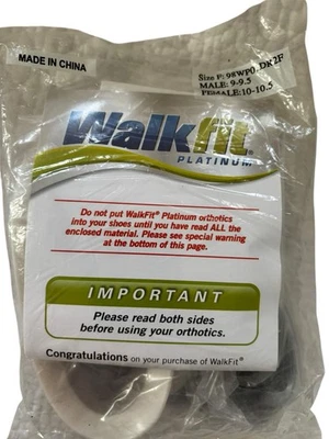 Inserções ortopédicas WalkFit By Phase 4 tamanho F macho 9-9.5 fêmea 10-10.5 - Imagem 1 de 4