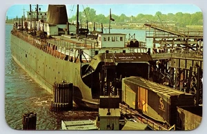 Chesapeake & Ohio Eisenbahn Fähre Boot Ludington Michigan Vintage Postkarte - Bild 1 von 3
