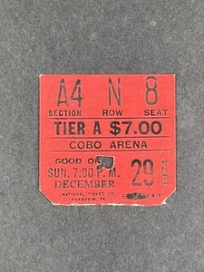 12-29-1974 Chicago Cougars @ Michigan Stags WHL Hockey Ticket - Imagen 1 de 2