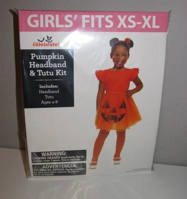 Girls CUTE Pumpkin Tutu Costume (Fits Ages 4-8) BRAND NEW IN PACKAGE - Image 1 of 3