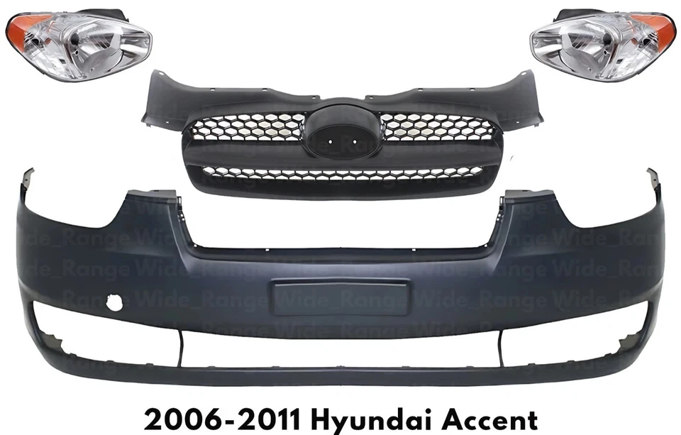 Kit de montaje de cubierta de parachoques delantero fascia y rejilla para Hyundai Accent 2006-2011 Foto 1 de 4