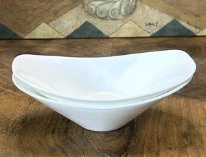 NEVAEH WHITE Set of 2 Relish Bowls 6.75" Fitz Floyd Dessert Fruit Bone China EUC - Picture 1 of 8