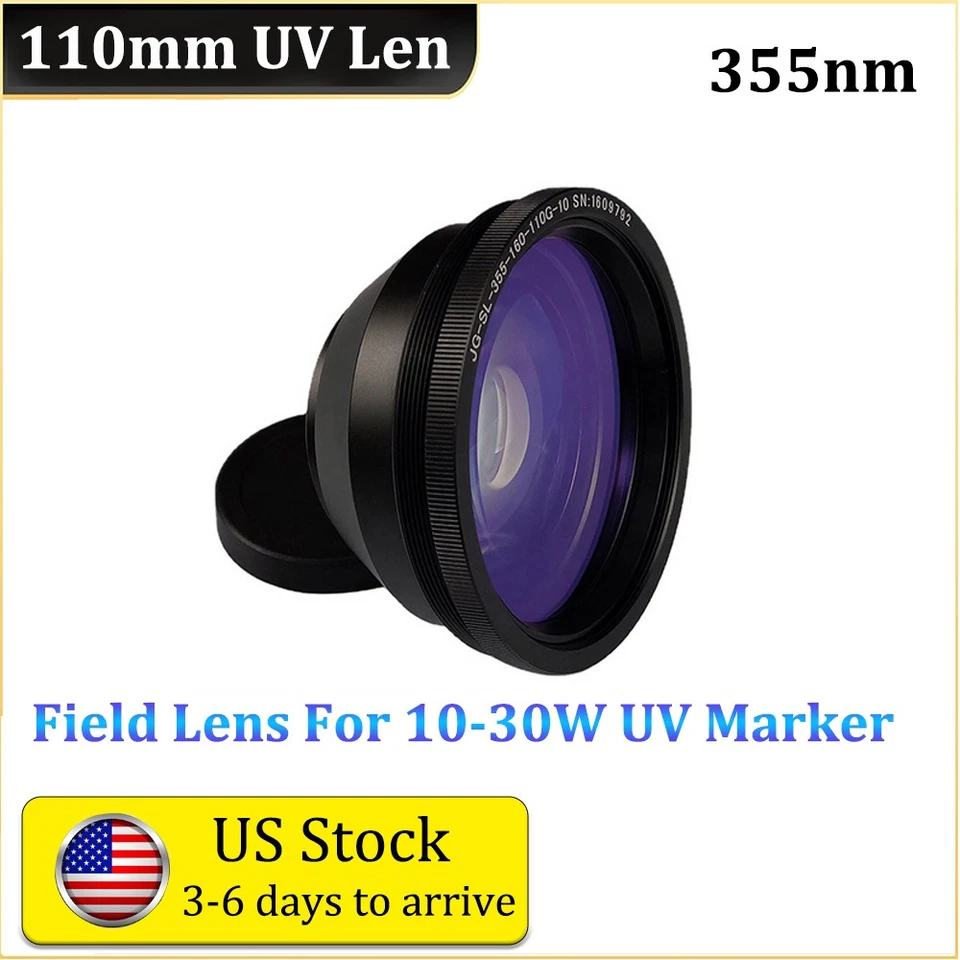CHINACNCZONE UV Laser Lens Silica 110*110mm Lens For 10W-30W UV Fiber Laser Marking