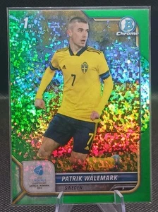 2022 Bowman Chrome UEFA U21 Patrik Walemark #58 1ST Green Diamond /99 - Picture 1 of 3