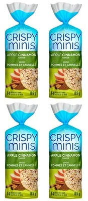 Pasteles grandes de arroz integral Quaker Crispy Minis manzana canela, 185 g (paquete de 4) Foto 1 de 4