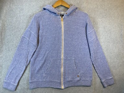 Suéter tejido Volcom para mujer mediano azul vivo salón con capucha dorado cremallera sudadera Foto 1 de 4