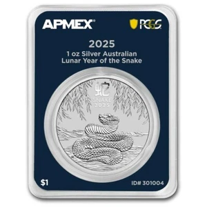 2025 AUS 1 oz Silver Lunar Snake BU SIII (MD® Premier+PCGS) - Picture 1 of 4