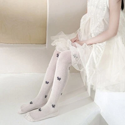 Breathable Mesh Sweet Elastic Waist Tights for Toddler Girls Cotton Leggings - Image 1 of 4