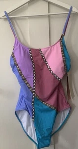 Gottex Size 14D Padded Swimming Suit, NWT $188 Multicoloured Adjustable Straps - Picture 1 of 8