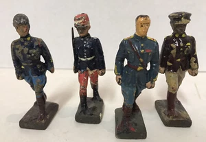 4 Vintage 3" Composition Toy Soldiers By Lineol ,Germany - Picture 1 of 12