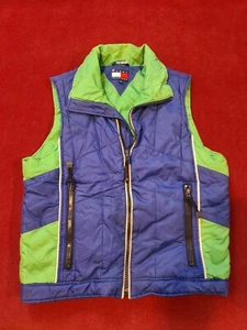 Vintage 90's Tommy Hilfiger Blue/ Green Ski Vest Men's Size S - Picture 1 of 9