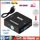 VGA To HDMI Converter 1080P HD Mini Adapter With Audio Cable For PC Laptop TV