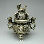 China Folk Collection Tibet Silver Copper Statue Two Incense Aaa