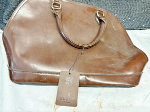 VINTAGE DUDLIN FIRENZE BROWN LEATHER DOCTOR STYLE BAG HANDBAG WITH TAGS - Picture 1 of 7