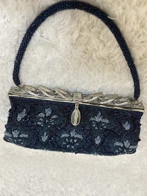 Все бисером сумка вечеринки сумка японский современный ретро винтажный синий цвет - Изображение 1 из 4