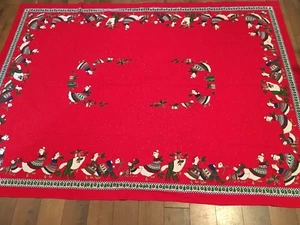 Vintage Weihnachten Tischdecke Country Duck Ugly Sweater PArty 80er länglich 61 x 83 - Bild 1 von 5