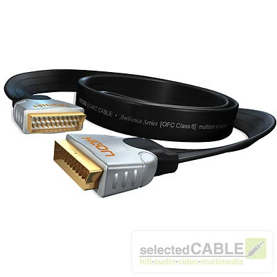 HICON Ambience Scart Cable 3M Flat Band Multiple Shielded HIA-SFSF-0300 - Image 1 of 2