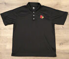 Knights Apparel Louisville Cardinals Polo Shirt Mens Black Short Sleeve Size Xl