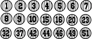 Yankees Retired Numbers Monument Park Vinyl Decal Sticker Yankees Car Truck mac - Picture 1 of 2
