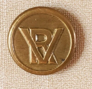 Bb 1926 die VALLEY RAILWAYS RAILROAD UNIFORM BUTTON small gilt Pennsylvania - Picture 1 of 2