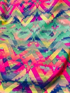 Multi zigzag tricot Stretch spandex clothing Fabric by the yard - Picture 1 of 1